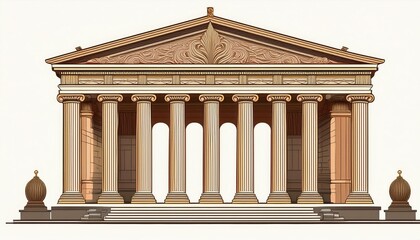 Fototapeta premium roman column isolated on white