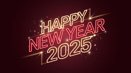 Bold 3D Happy New Year 2025 design
