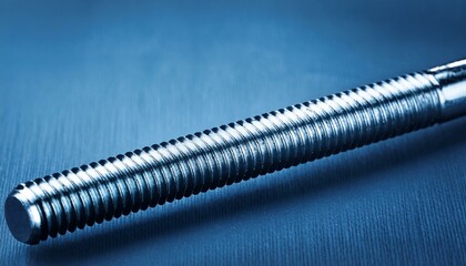 steel rod with a screw thread blue toned