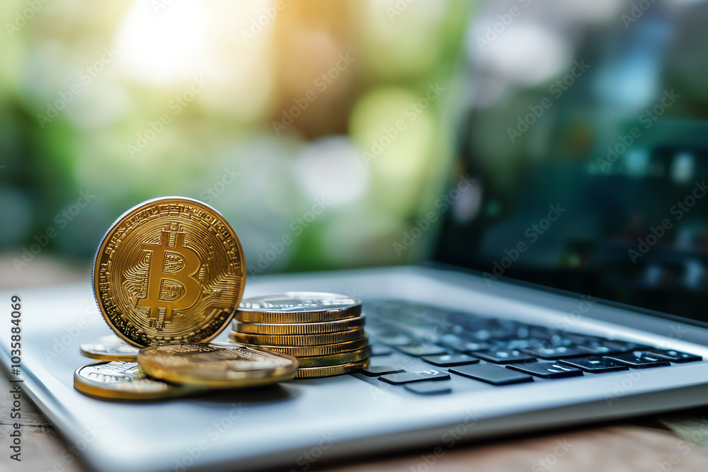 Poster exploring the intersection of technology and cryptocurrency the rise of bitcoin in the digital econo