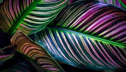 the detail of tropic plant leaves maranta fascinator plant