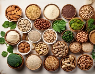 variety of plant based protein options ideal for vegans