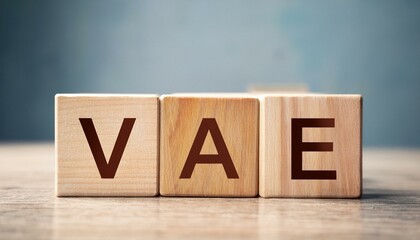 wooden blocks spelling vae