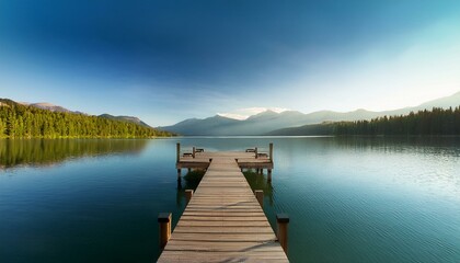 Obraz premium wooden pier on the lake