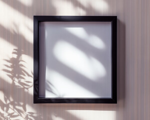 Neutral Square Black wood photo frame mockup
