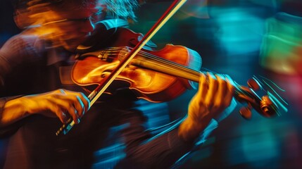 Fototapeta premium Motion blurred violonist abstract