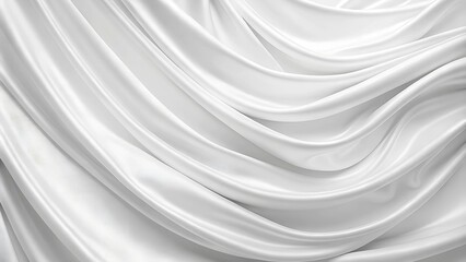 Smooth and elegant draped white silk fabric, perfect for backgrounds and design projects