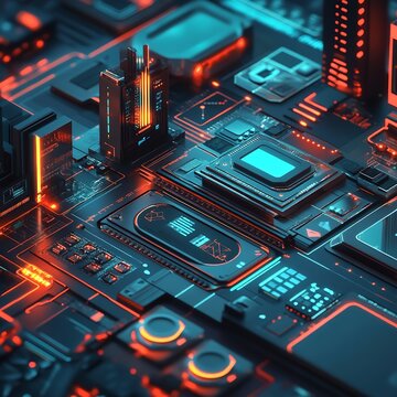Modern Technology Illustration with Futuristic Elements