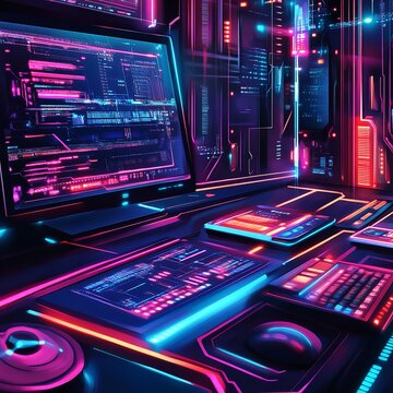 Modern Technology Illustration with Futuristic Elements