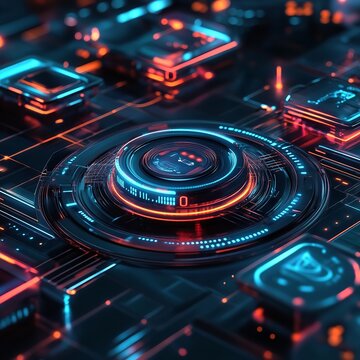 Modern Technology Illustration with Futuristic Elements