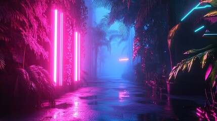 Fototapeta premium Neon Vaporwave Aesthetic