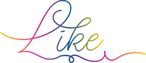 Like text, gradient color 3d Like text, text I like it, drawing