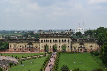 Obraz premium Lucknow, Uttar Pradesh (India): August 28, 2021- Close view of Bara Imambara