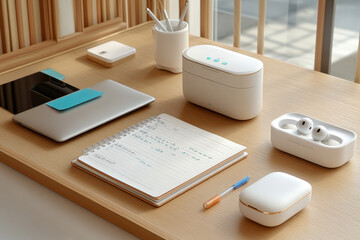 Organized Workspace with Modern Gadgets 