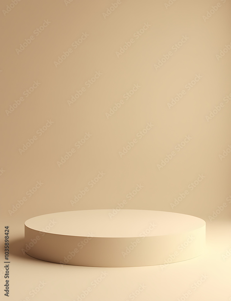 Poster Minimalist beige podium design is simple and unobtrusive adding a touch of understated elegance to various settings and occasions.