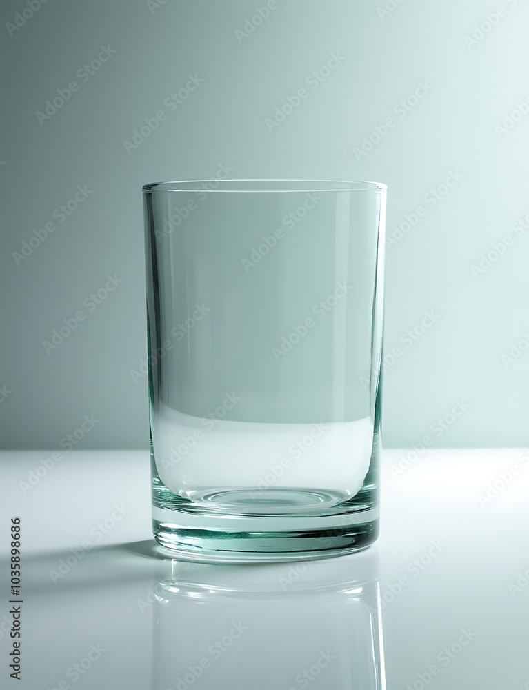 Poster Minimalist modern glass product presentation emphasizes simplicity and sleek design for effective visual display.