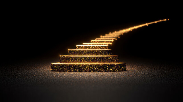 Glowing gold steps create mesmerizing path of light and growth