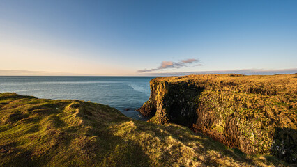 sunrise along the trail from Arnarstapi to Hellnar on the Snaefellnes Peninsula, Iceland