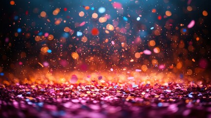 A stunning explosion of confetti with dazzling lights and sparkles, perfect for festive and celebratory occasions

