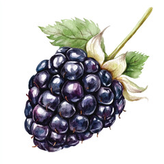 blackberry fruit watercolor clipart illustration