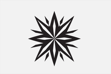 A bold geometric black star symbol.