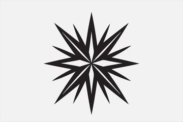 A bold geometric black star symbol.