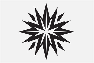 A bold geometric black star symbol.