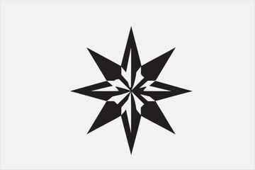 A bold geometric black star symbol.