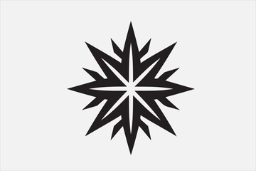 A bold geometric black star symbol.