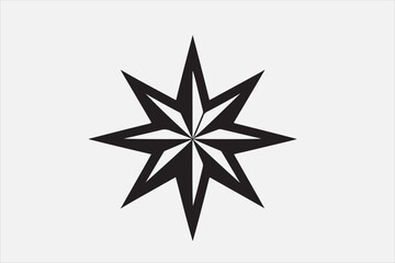 A bold geometric black star symbol.