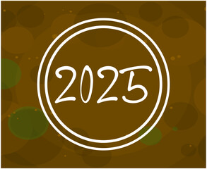 2025 Happy New Year Holiday Modern Line Style Design Abstract Vector Illustration