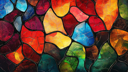 Abstract Colorful Stained Glass Pattern Texture Background