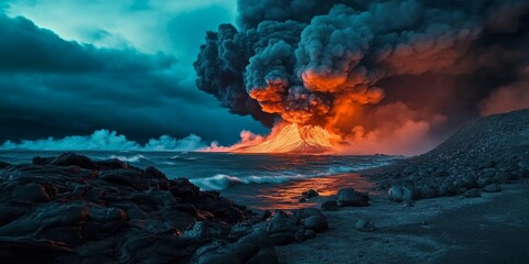 Fototapeta premium Understanding the importance of volcanic emissions in the study of extraterrestrial environments.