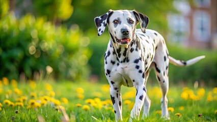 Dalmatian Dog Walking Outdoor