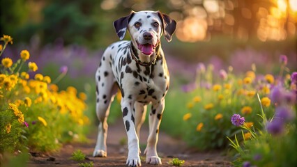 Dalmatian Dog Walking Outdoor