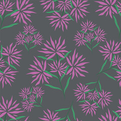 Cute hand drawn floral seamless pattern background
