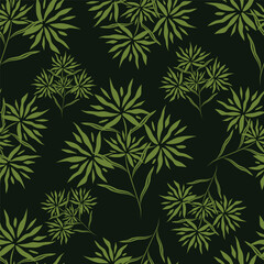 Cute hand drawn floral seamless pattern background