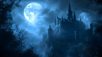 castle in the moonlight