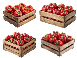 Vegetables in wooden box, pepper