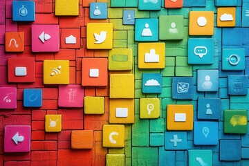 Vibrant technology concepts highlighting the diverse landscape of social media platforms