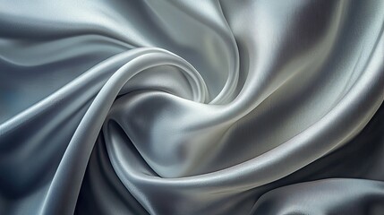 Obraz premium Blurred satin fabric with subtle white and gray tones, providing a soft and sophisticated texture, ideal for a minimalist aesthetic