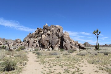 Strange rocky landscape in the Joshua Tree desert, Southern California