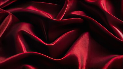Obraz premium Dark velvet-red satin fabric with a blurred texture, evoking a rich and luxurious feel ideal for opulent design settings