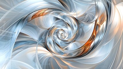 Abstract metallic swirl with dynamic curves and light reflections