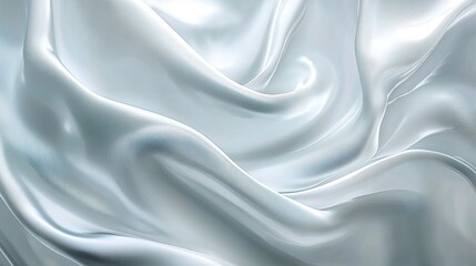 Obraz premium Elegant satin background with white and gray shades, offering a smooth, refined texture that evokes luxury and simplicity