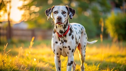 Dalmatian Dog Walking Outdoor