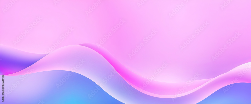 Poster abstract soft pastel waves in pink and purple tones smooth gradient background design