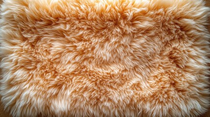 Close-up of a soft, fluffy beige fur texture.