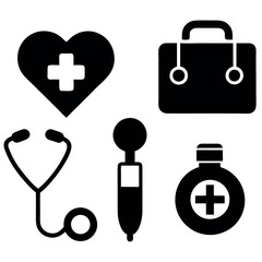 Medical and health care icon set vector illustration.
