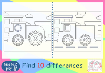 children's educational game. logic game. coloring book. find the difference. ship. boat. car